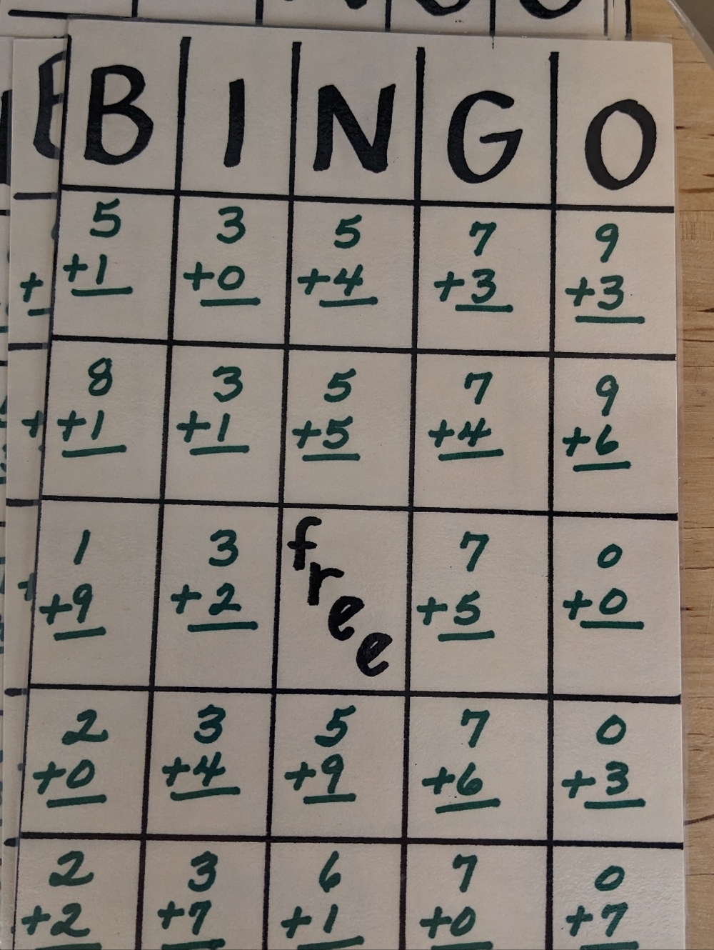 Vintage Addition Bingo Cards Classroom Set Game Math Facts Practice Laminated - Picture 4 of 7